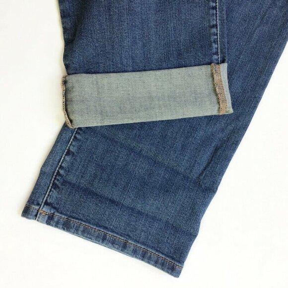 Chicos Outlet Regular Slim Leg Ankle Roll Cuff Jeans Womens 15 Medium Wash Denim - Picture 8 of 8